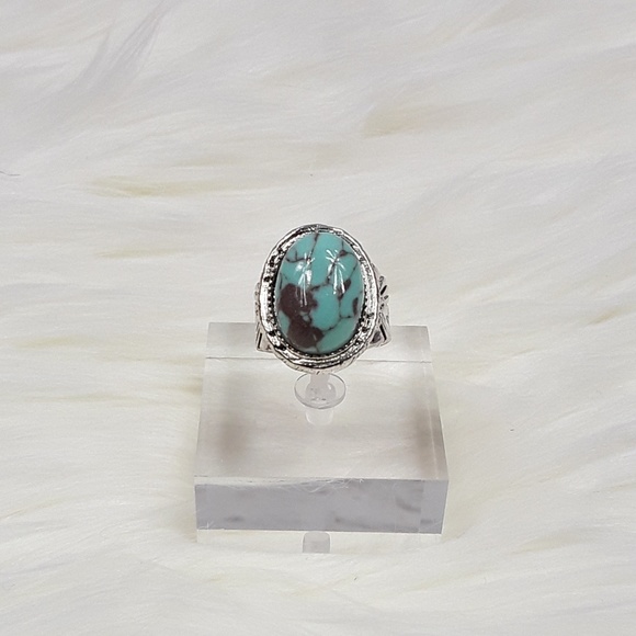 Silver Plated Turquoise Ring - Picture 2 of 4